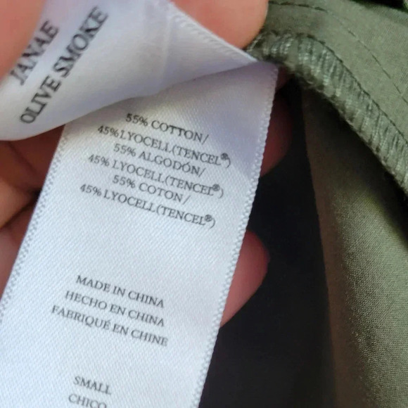 RAILS, Janae Olive Green Button Blouson Sleeve Oversized Shirt Top Size Small - Picture 12 of 13